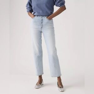 Levi's Ribcage Straight Leg Ankle jeans high rise button fly light wash 27